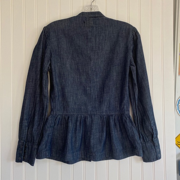 Lucky Brand True Indigo peplum top SIZE SMALL - Picture 2 of 8
